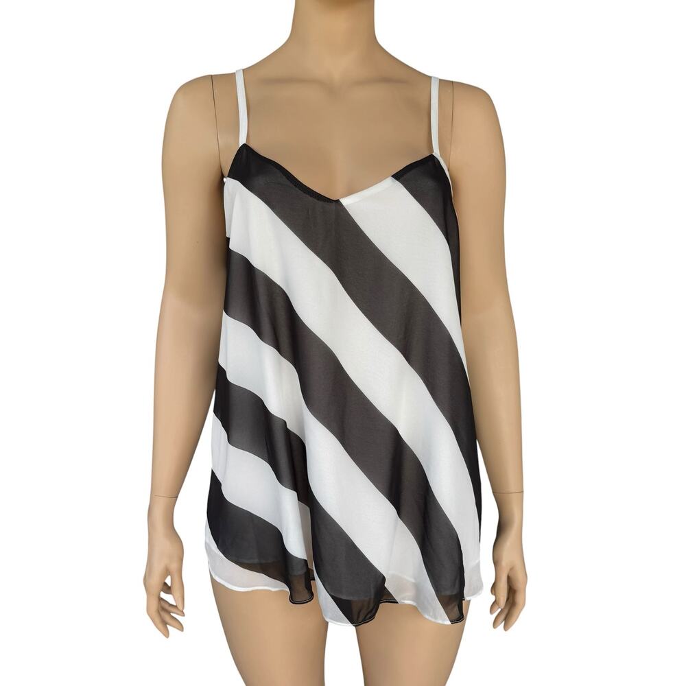 Torrid Sophie Size 3 3X Black White Stripe Chiffon Swing Cami Tank Top NWT